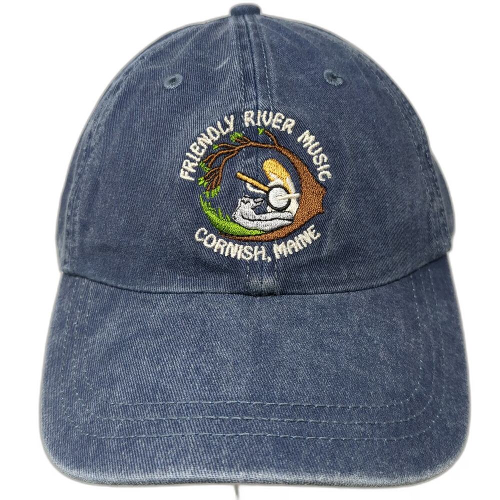 Sportsman Baseball Cap Blue One Size Friendly River Music Cornish Maine Hat